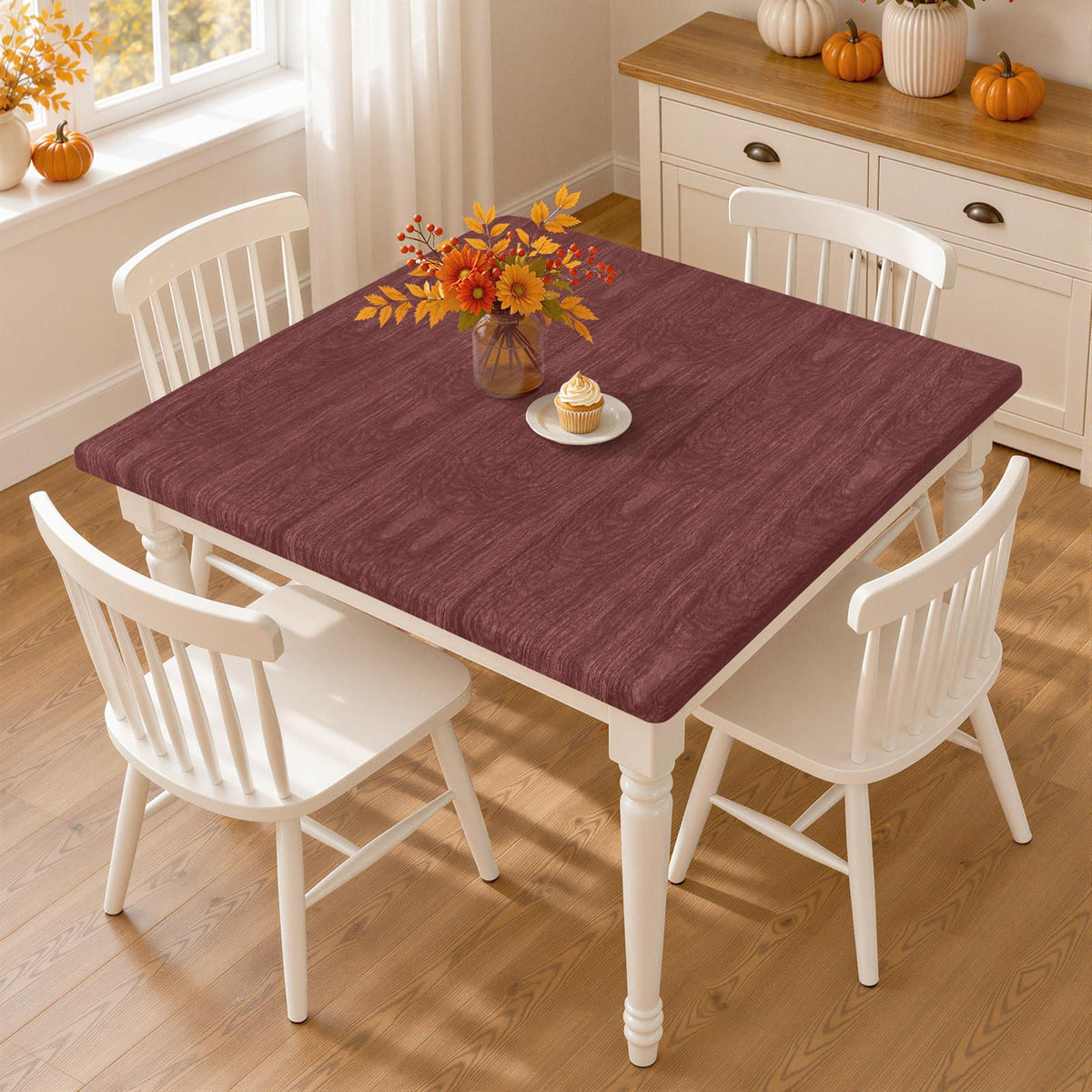 Smiry Rectangle Table Cloth, Waterproof Plastic Table Cover for 6FT Tables