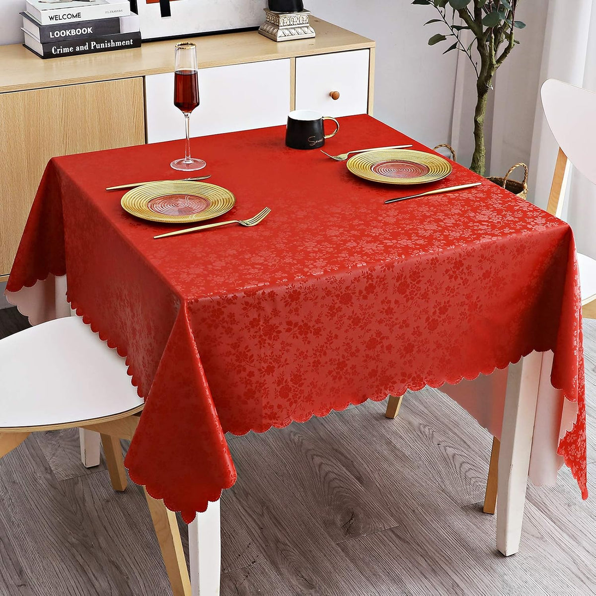 Smiry Rectangle Waterproof Heavy Duty Vinyl Tablecloths, 52 x 70 Inch