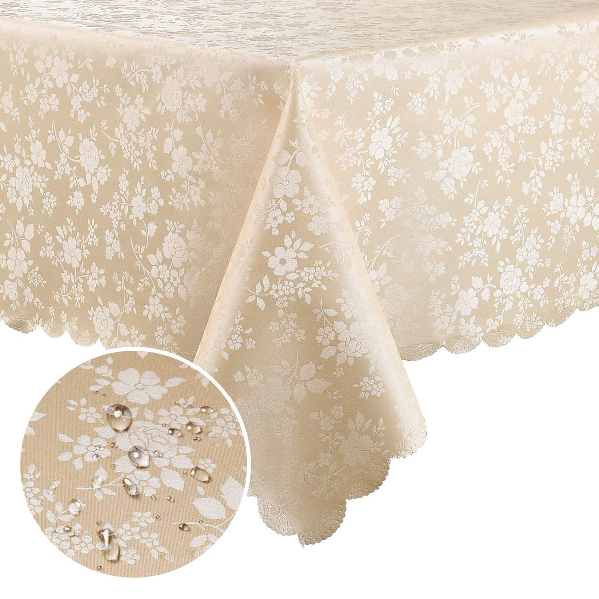 Smiry Rectangle Waterproof Heavy Duty Vinyl Tablecloths, 52 x 70 Inch