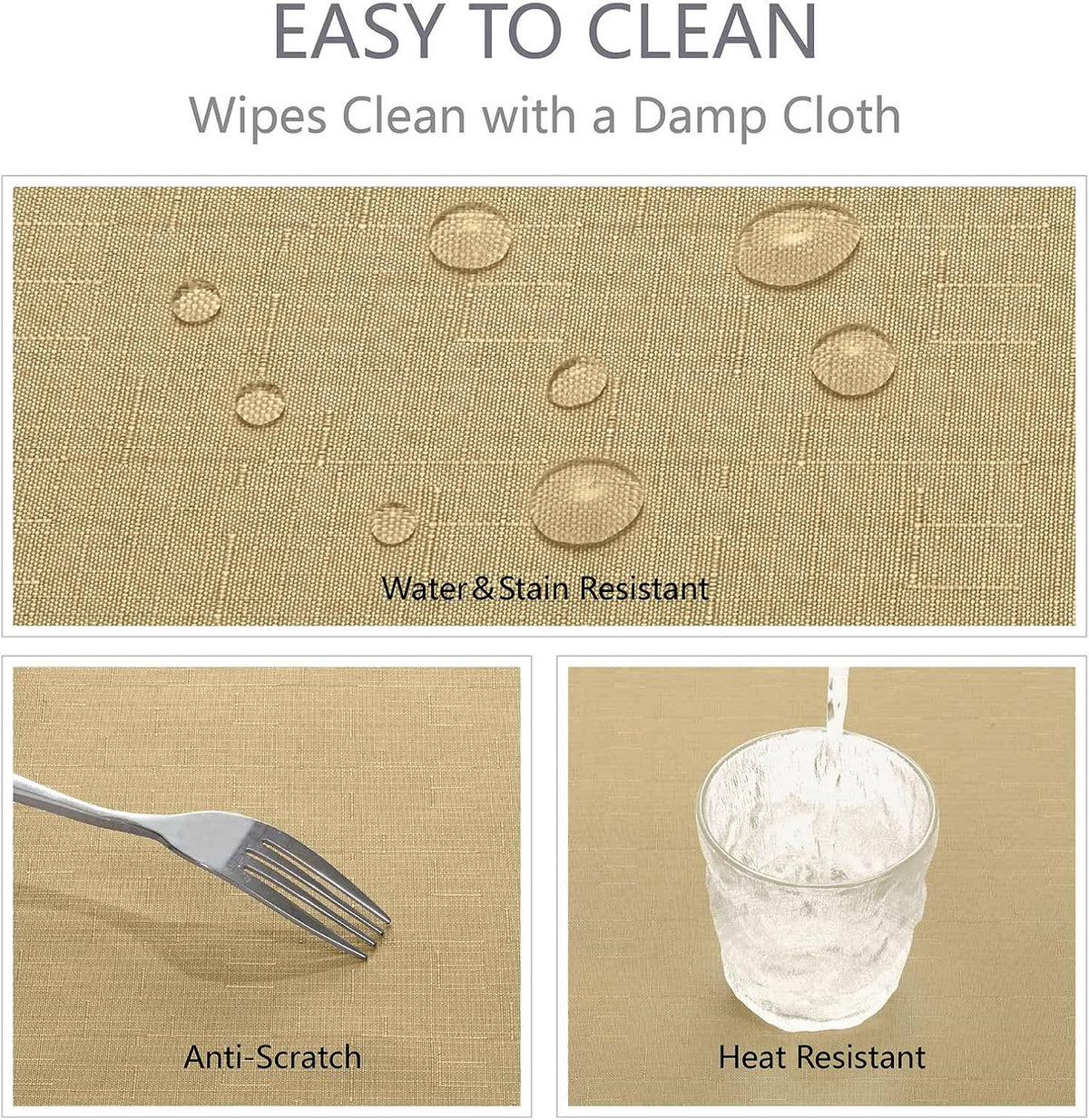 Veblandy Faux Linen Rectangle Tablecloth Waterproof 52x70 inch Table Cloth Stain and Wrinkle Resistant Washable, Decorative Fabric Table Cover for Dining, Kitchen, Wedding and Parties, Coffee