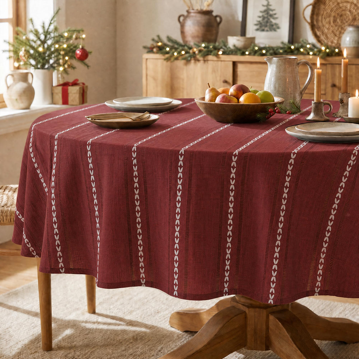 Horaldaily Blue Rectangular Tablecloth, 60×84 Inch, Farmhouse Decor