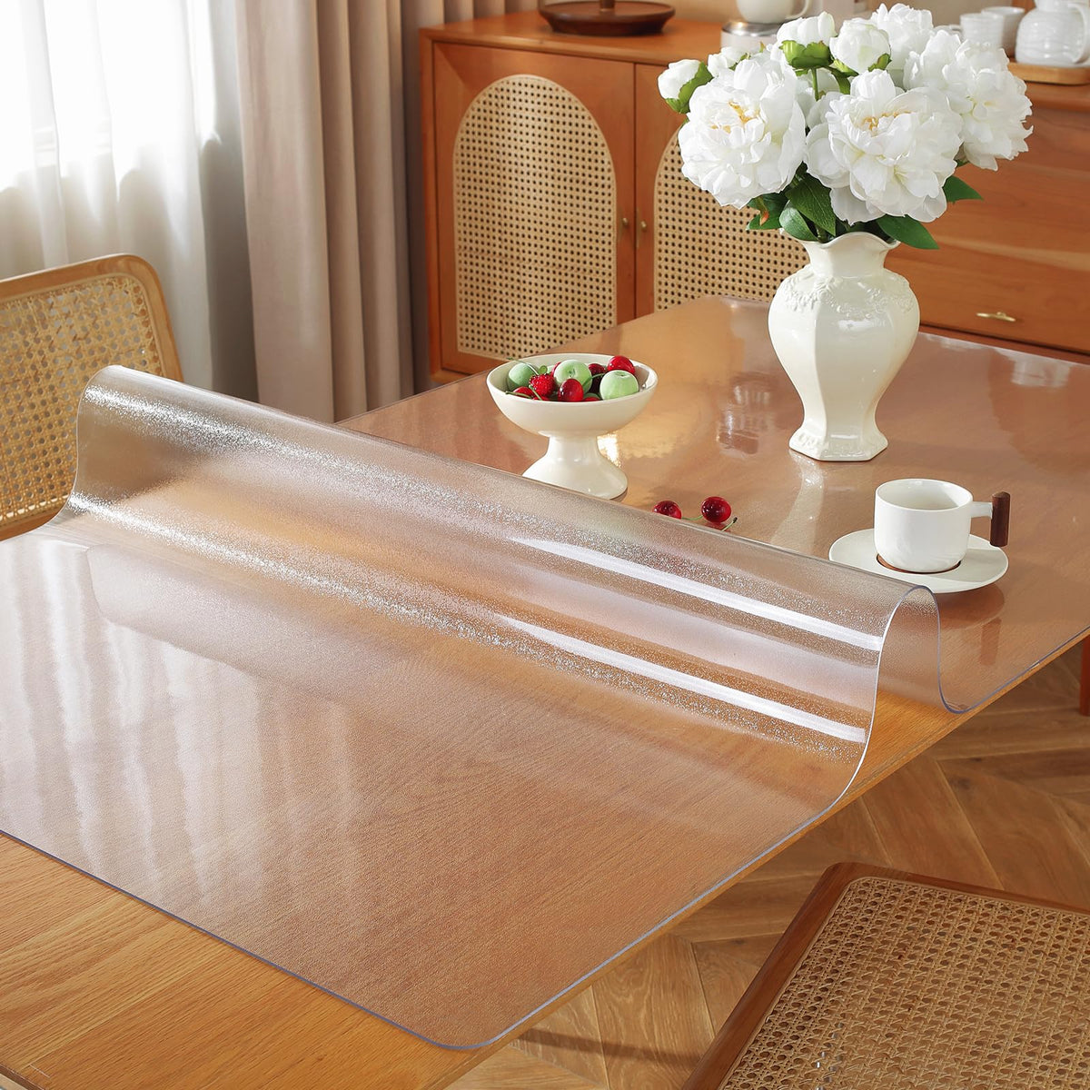 OstepDecor 36 x 60 in Clear Table Protector 1.5mm Thick Plastic Table Cover
