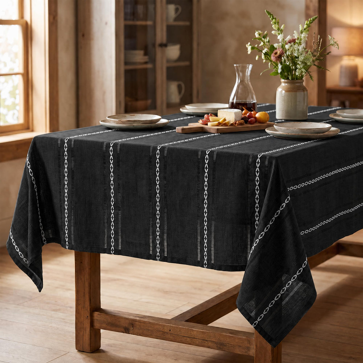 Horaldaily Blue Rectangular Tablecloth, 60×84 Inch, Farmhouse Decor