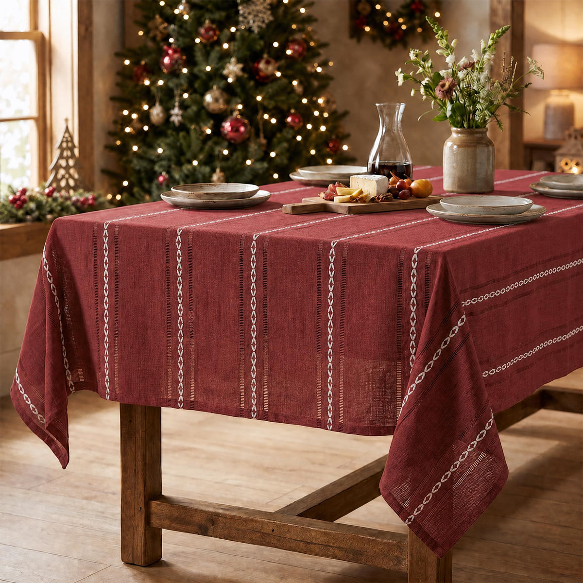 Horaldaily Blue Rectangular Tablecloth, 60×84 Inch, Farmhouse Decor