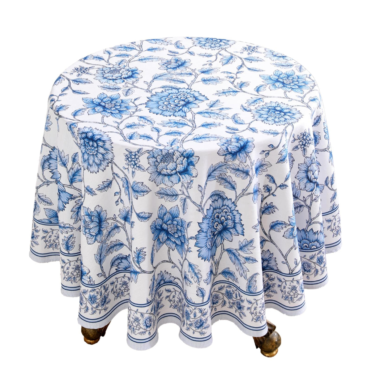 ISAENNE Designer Vintage Square Large Floral Tablecloth,67"x67"