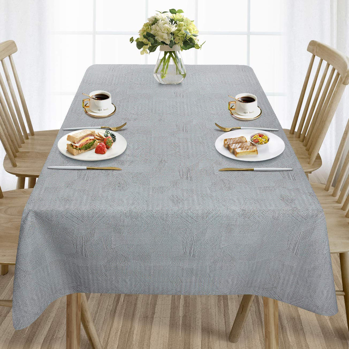 AIRCOWRIE Waterproof Rectangle Vinyl Tablecloths 108x54 Inch