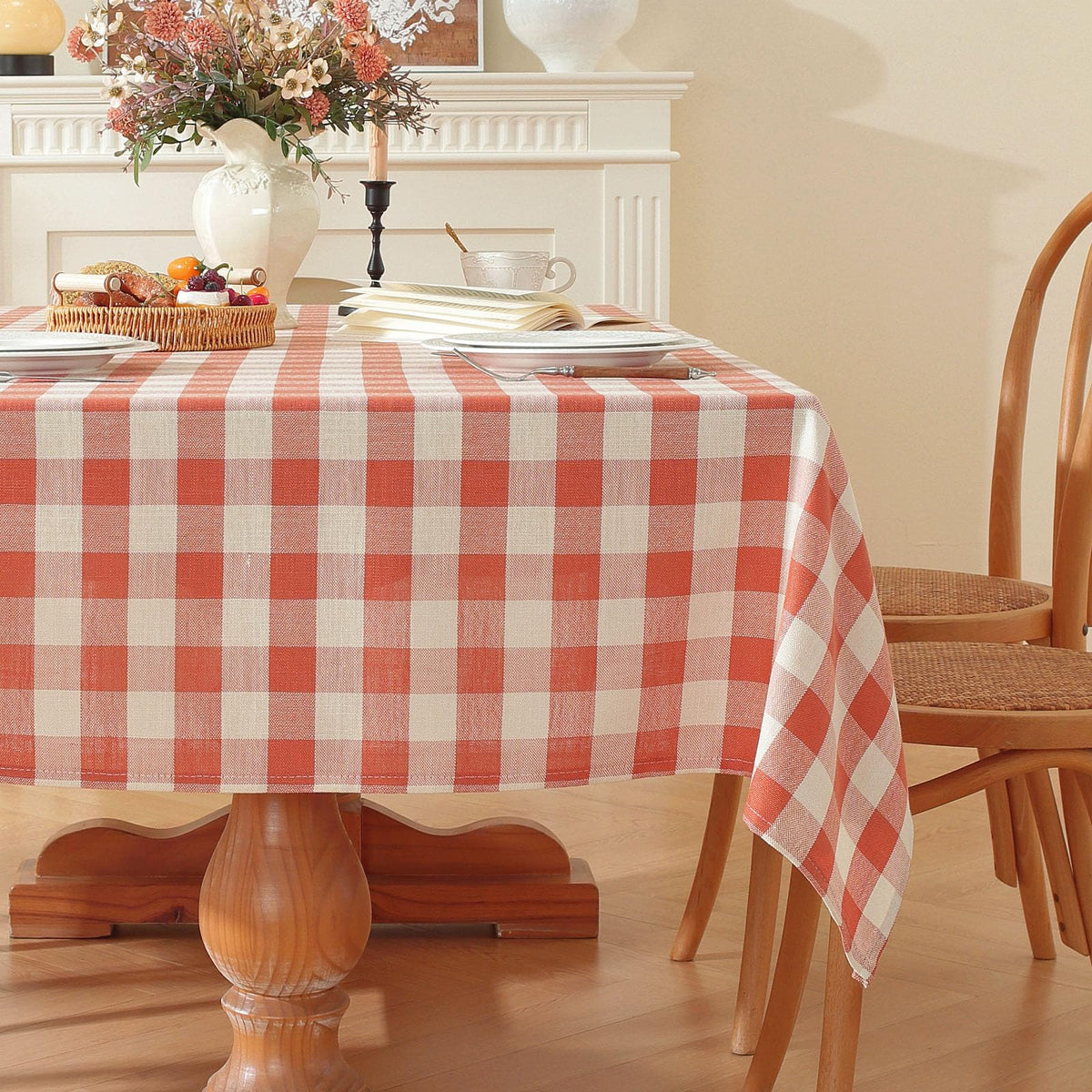 Gingham Tablecloths Rectangular Washable Picnic Table Cover 55”x 70”