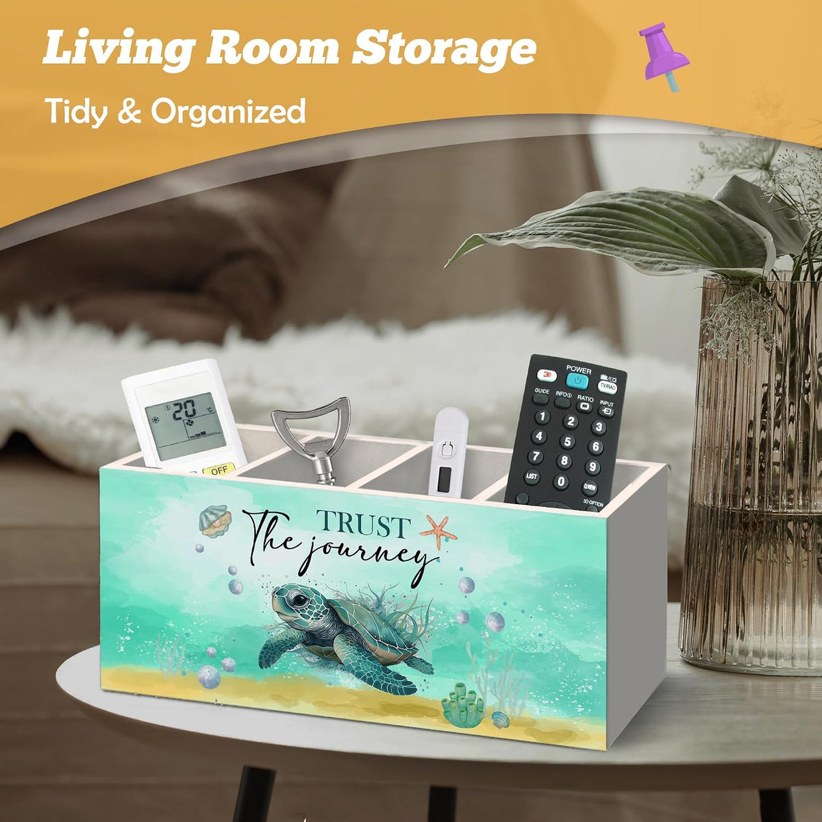 Coastal Beach Sea Turtle Pen Holder Organizer for Desk Accessories