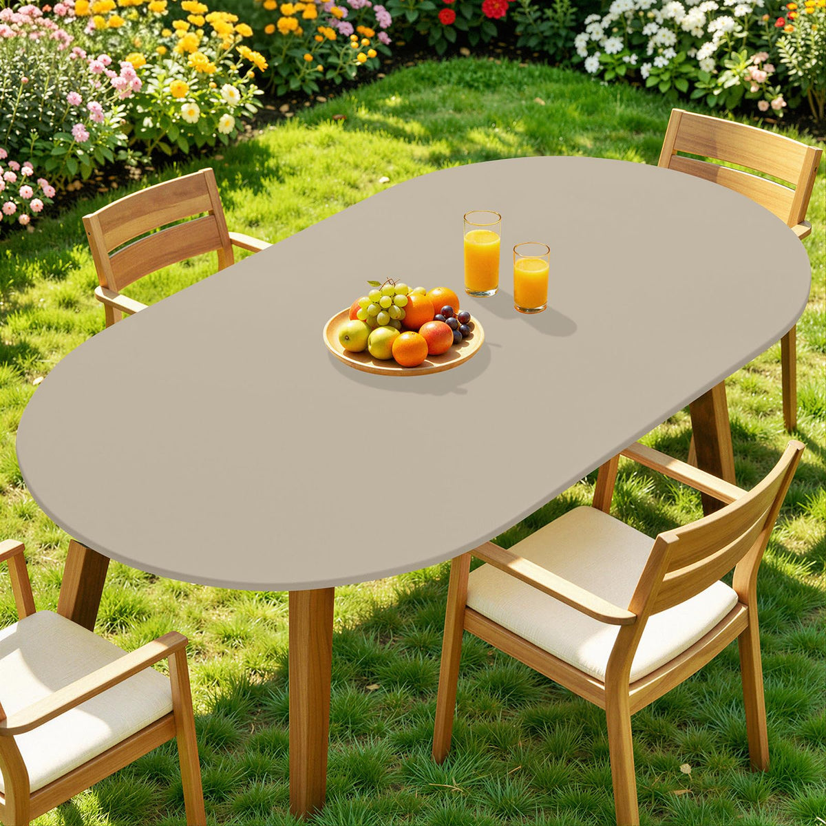 Moosfor Spandex Round Tablecloth, Fitted Table Cloth for 45"-56" Tables