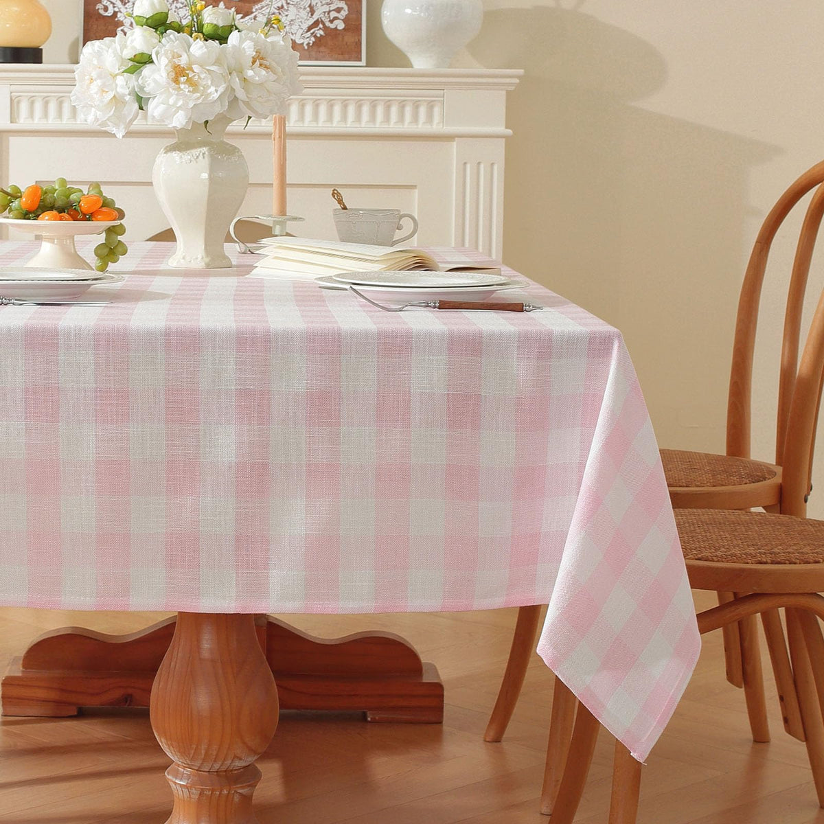 Gingham Tablecloths Rectangular Washable Picnic Table Cover 55”x 70”