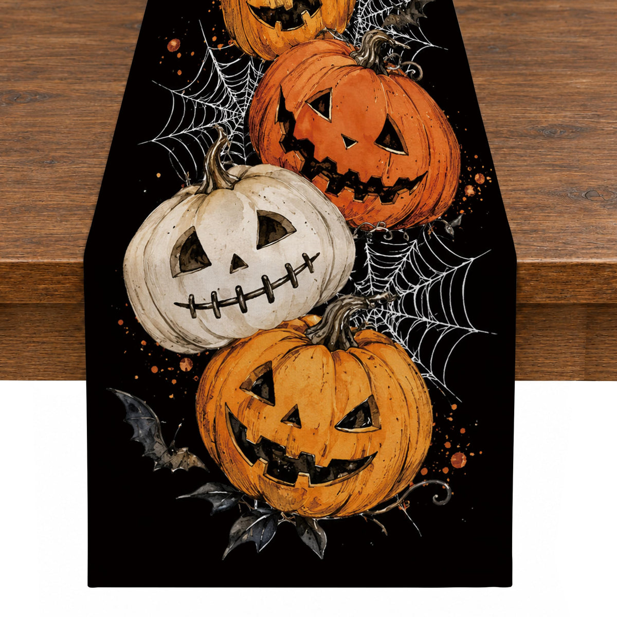 Halloween Spooky Haunted House Dining Table Runner