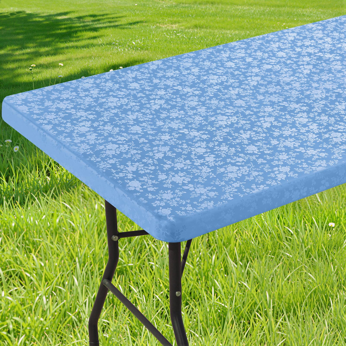 Smiry Heavy Duty Vinyl Fitted Tablecloths for 6 Foot Rectangle Tables