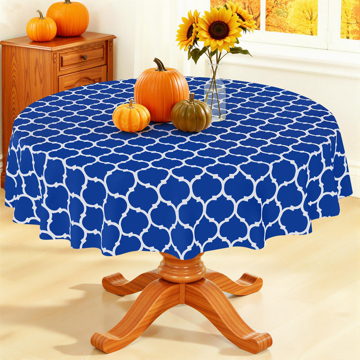 Smiry Rectangle Table Cloth, Flannel Backed Vinyl Tablecloth, 60"x84"