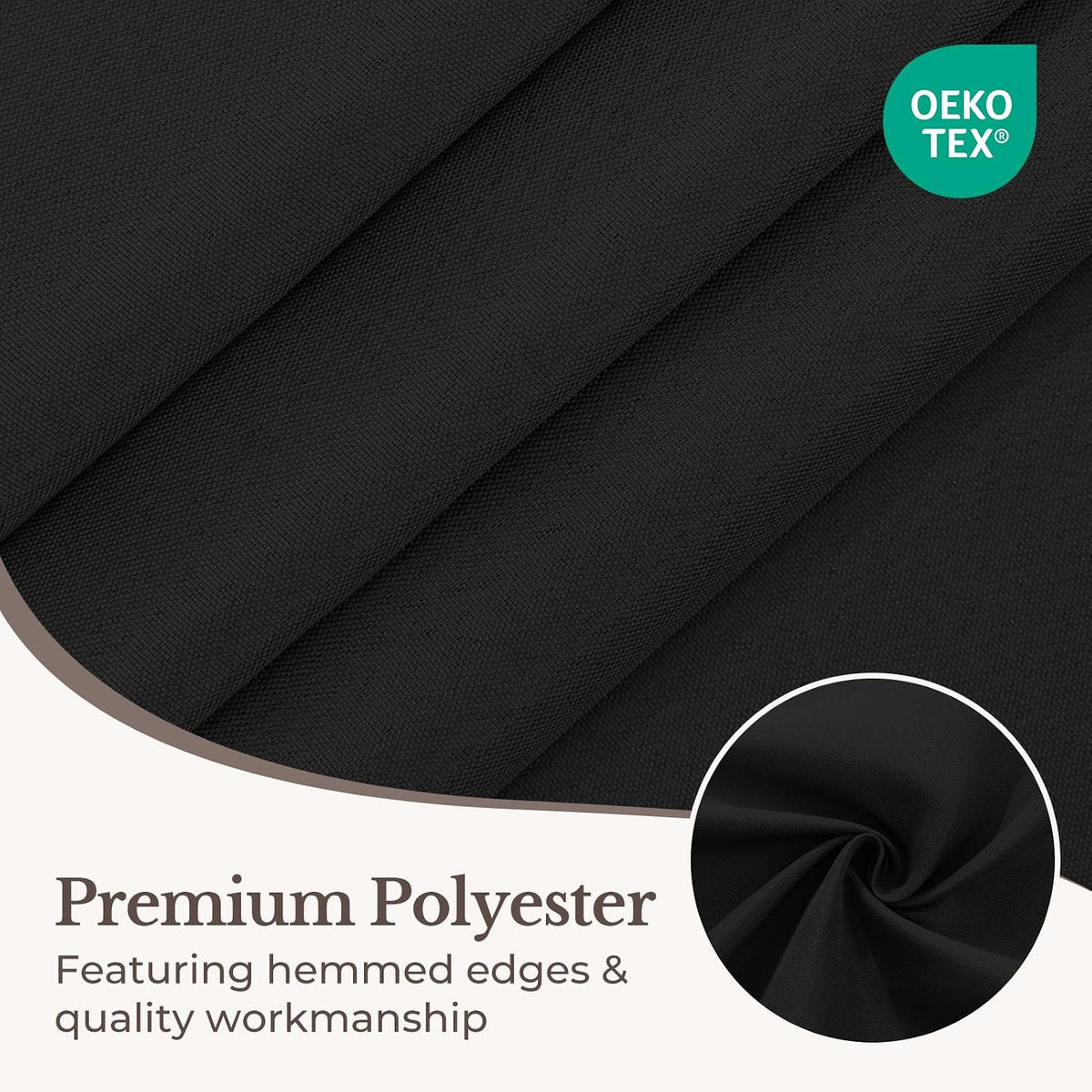 Romanstile Rectangle Tablecloth - Waterproof and Wrinkle Resistant Washable Polyester Table Cloth for Kitchen Dining/Party/Wedding Indoor and Outdoor Use (60 x 84 inch,Black)
