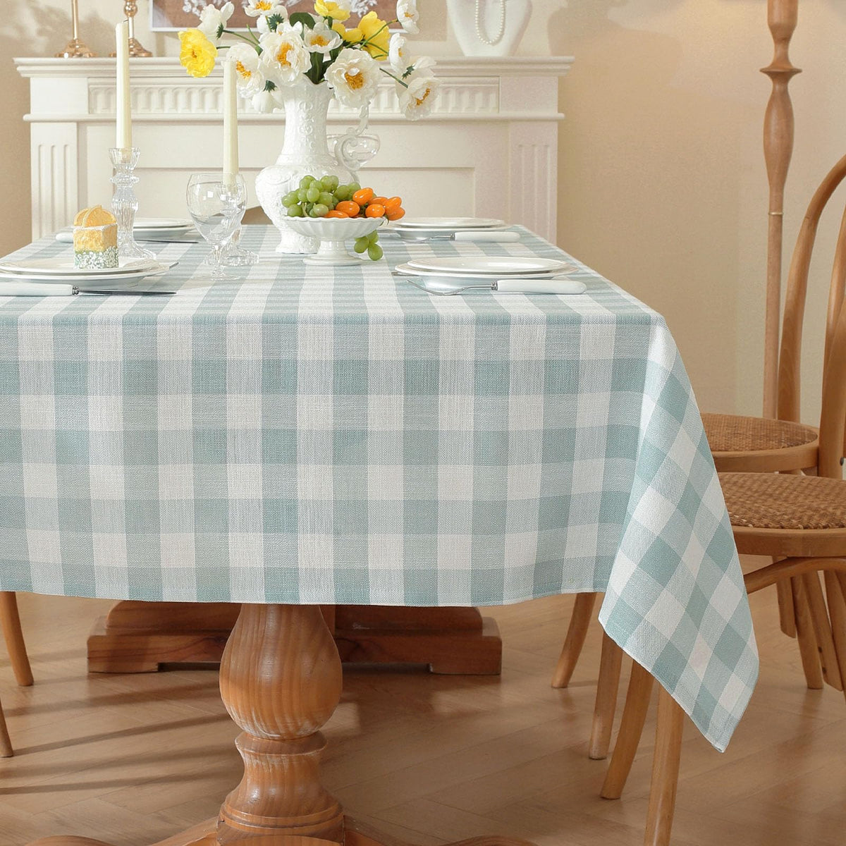 Gingham Tablecloths Rectangular Washable Picnic Table Cover 55”x 70”