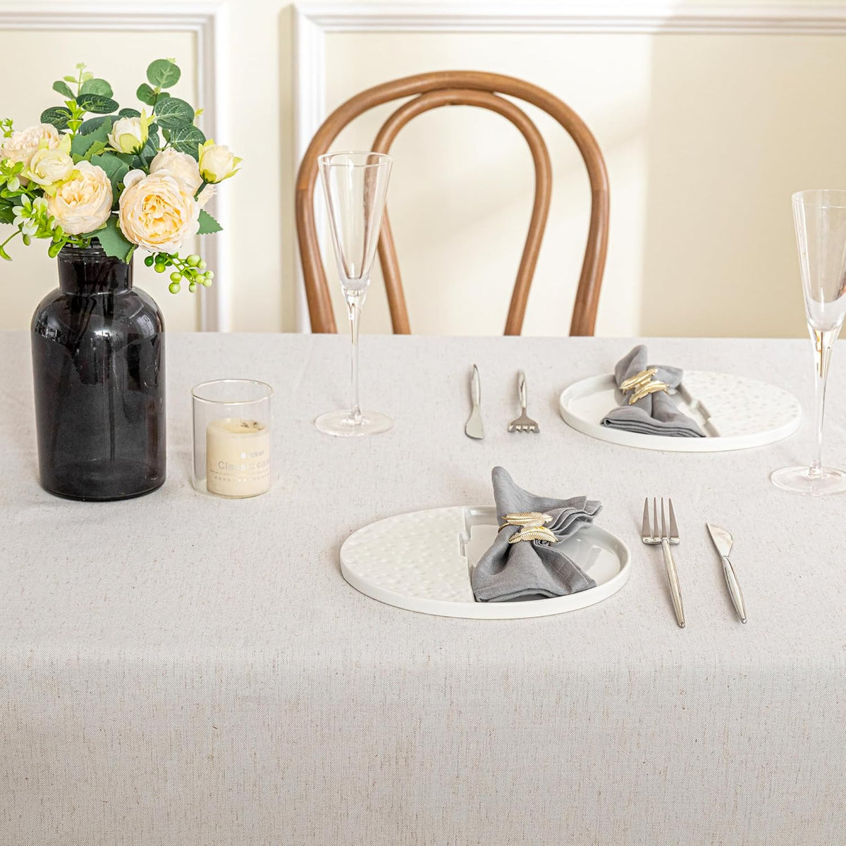 MYSKY HOME Table Cloth 60x84 in Rectangle Table, Waterproof Tablecloths