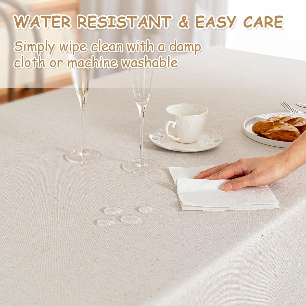 MYSKY HOME Table Cloth 60x84 in Rectangle Table, Waterproof Tablecloths