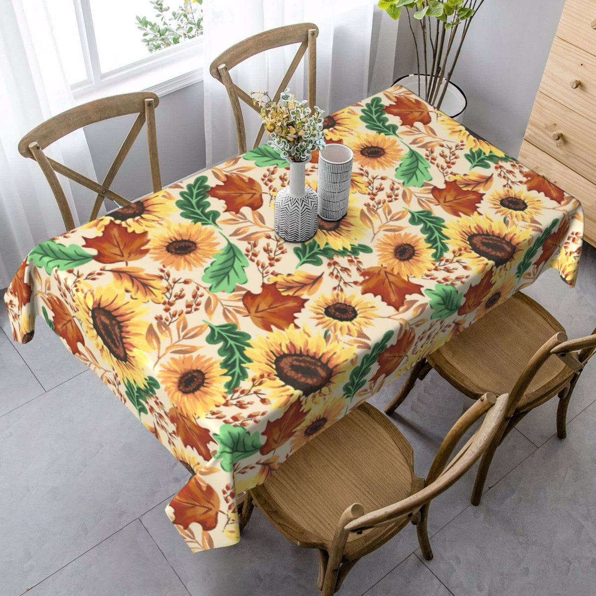 Teal and Grey Table Cloth Turquoise Tablecloth Rectangle Washable Table Cover for Decoration Kitchen Dining Room 60x90 Inch