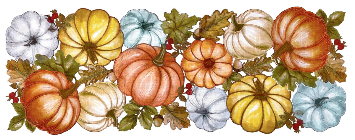 KEVA Fall Tablecloth 60x84 Inch, Autumn Pumpkin Cutwork Embroidered Tablecloth, Harvest Thanksgiving Table Decor for Kitchen Dining Table