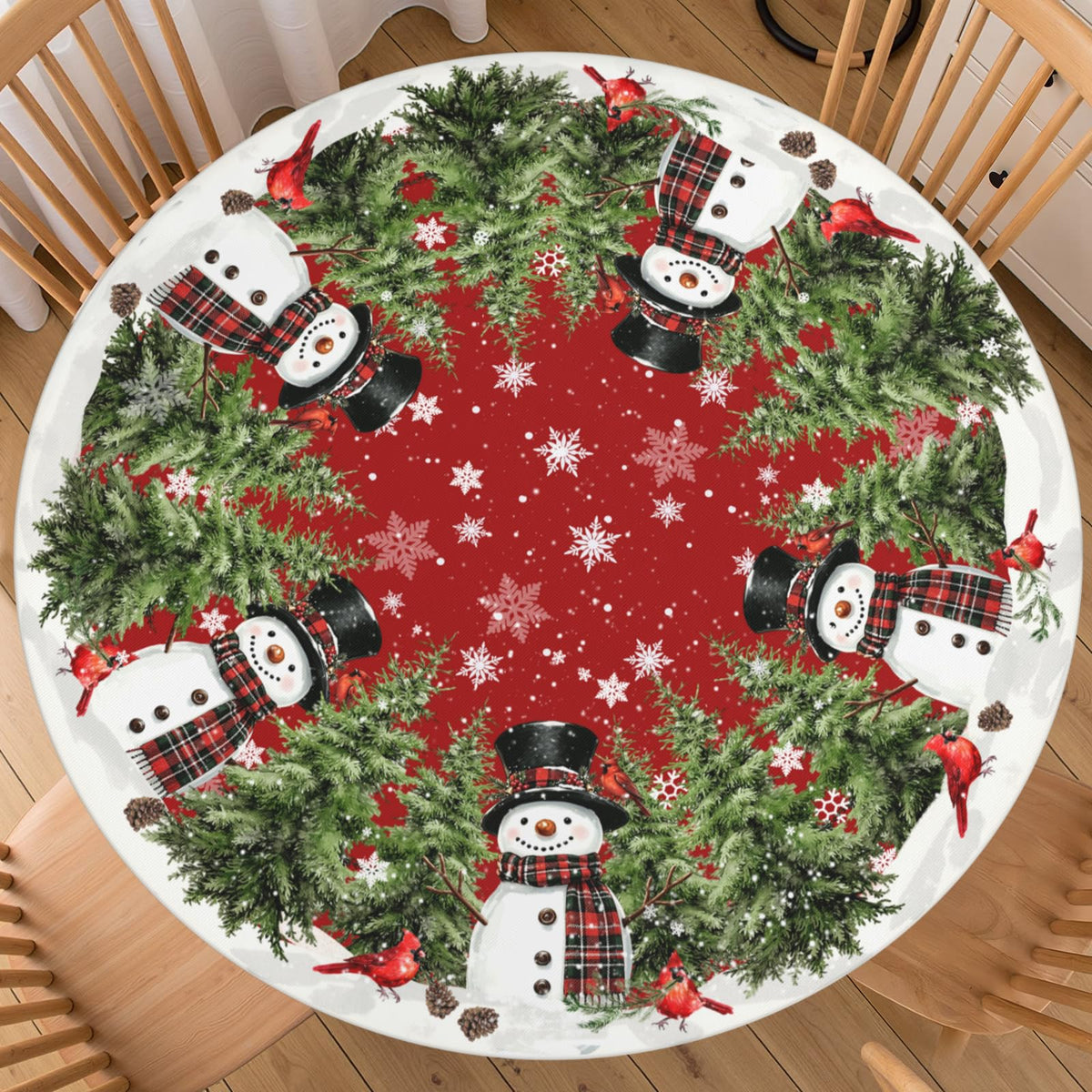 Halloween Polka Dot Round Fitted Tablecloth with Elastic Black Cat Ghost Pumpkin Bat Bowtie Whimsical Table Cloth Decorative Washable Spooky Cute Table Cover Outdoor Kitchen Dining for 44"-48" Table