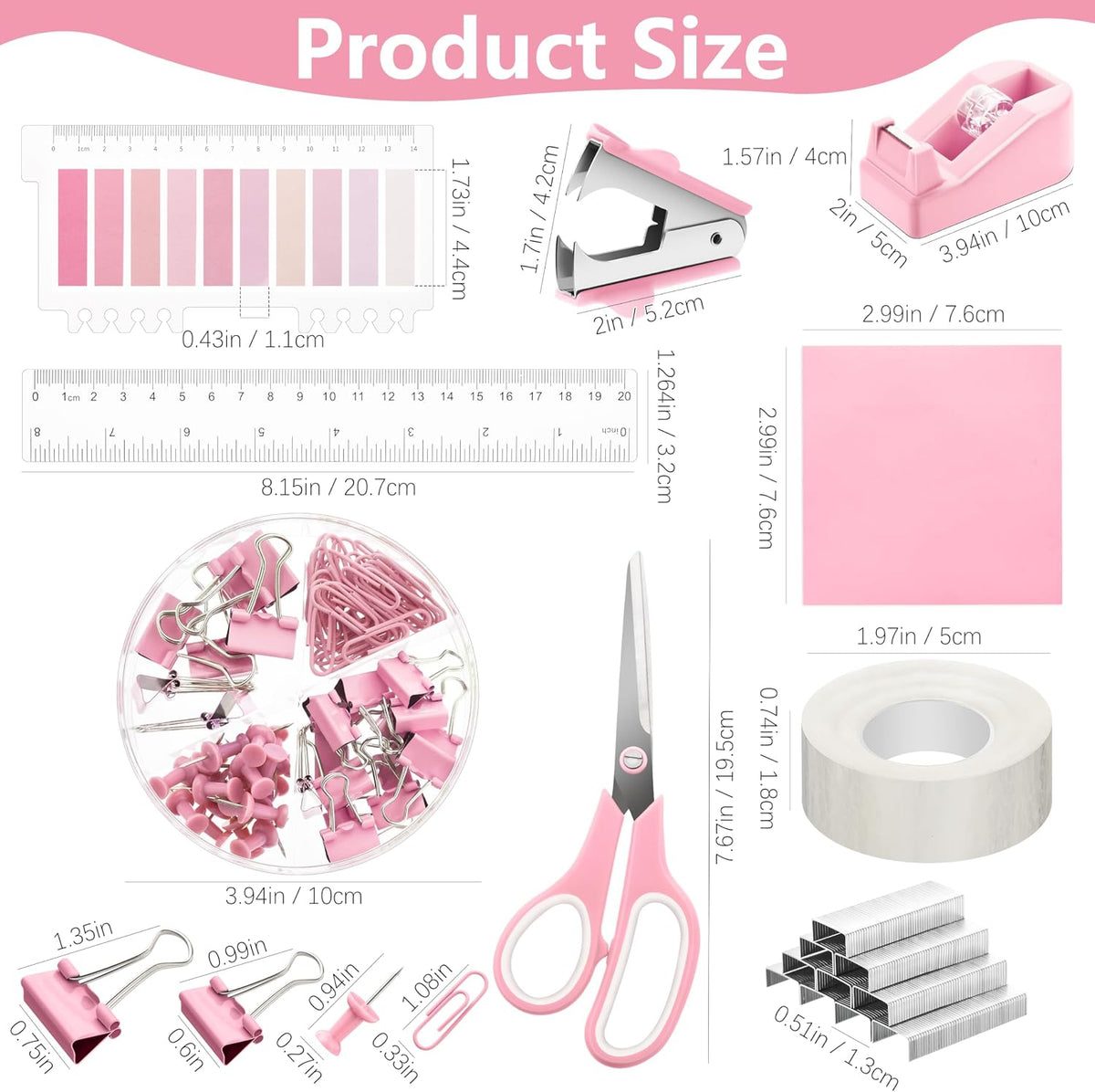 Fayoo 11 Pcs Pink Office Supplies Set Mesh Desk Organizer Accessories Kit