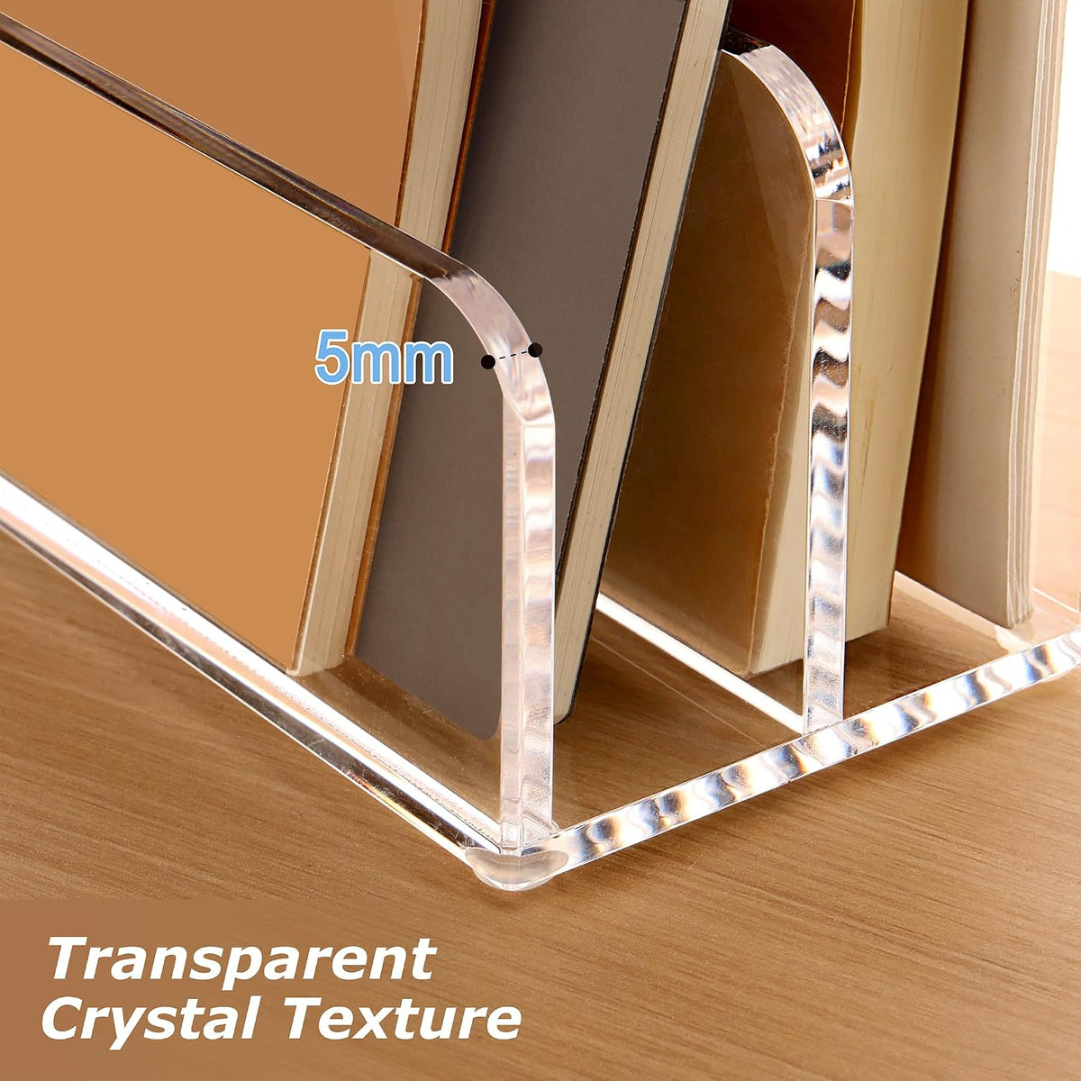 SANRUI Acrylic Mail Sorter Desktop Organizer Holder, 2 Compartments Clear