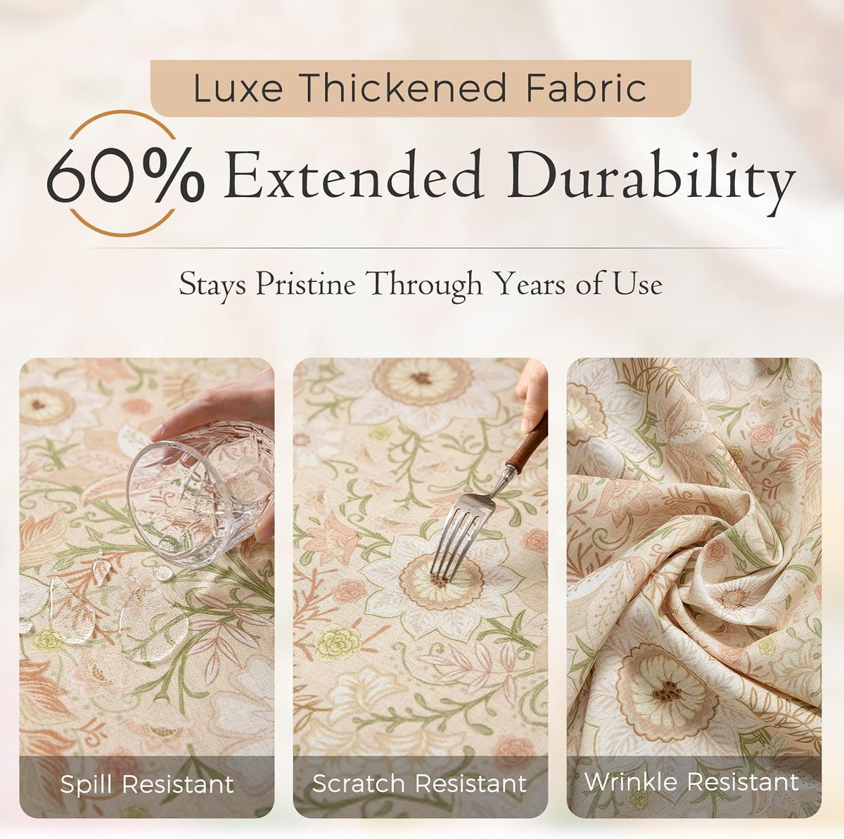 Designer Linen Tablecloth Rectangular, 67" x 118", Dahlia