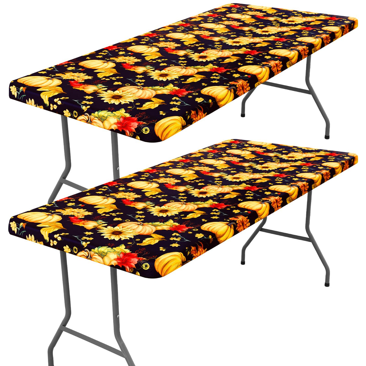 Moosfor 2 Pack Rectangle Spandex Fitted Table Cloth, 4FT Elastic Tablecloth