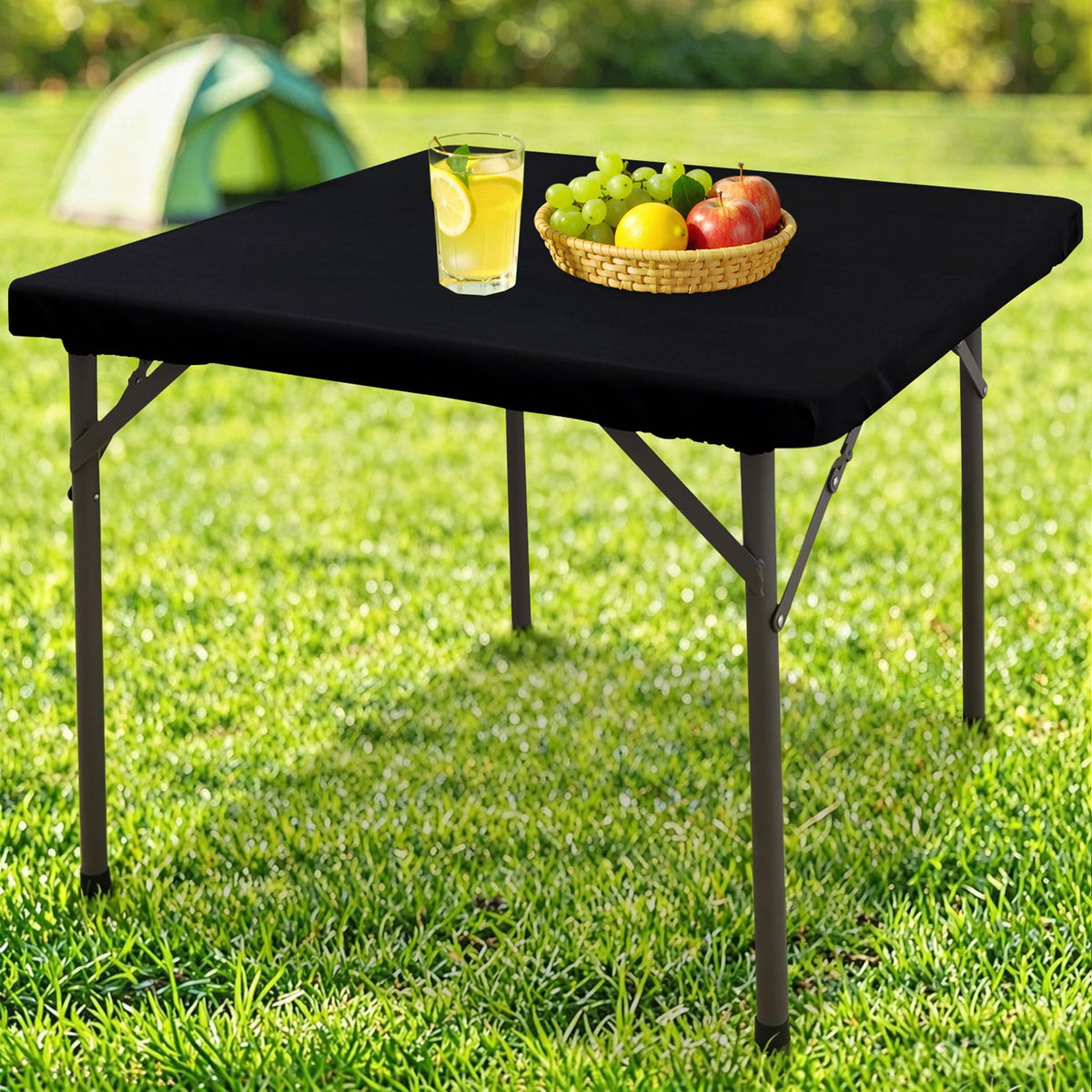 homing Rectangle Table Cloth Cover 6 Foot Black Elastic Fitted Tablecloth