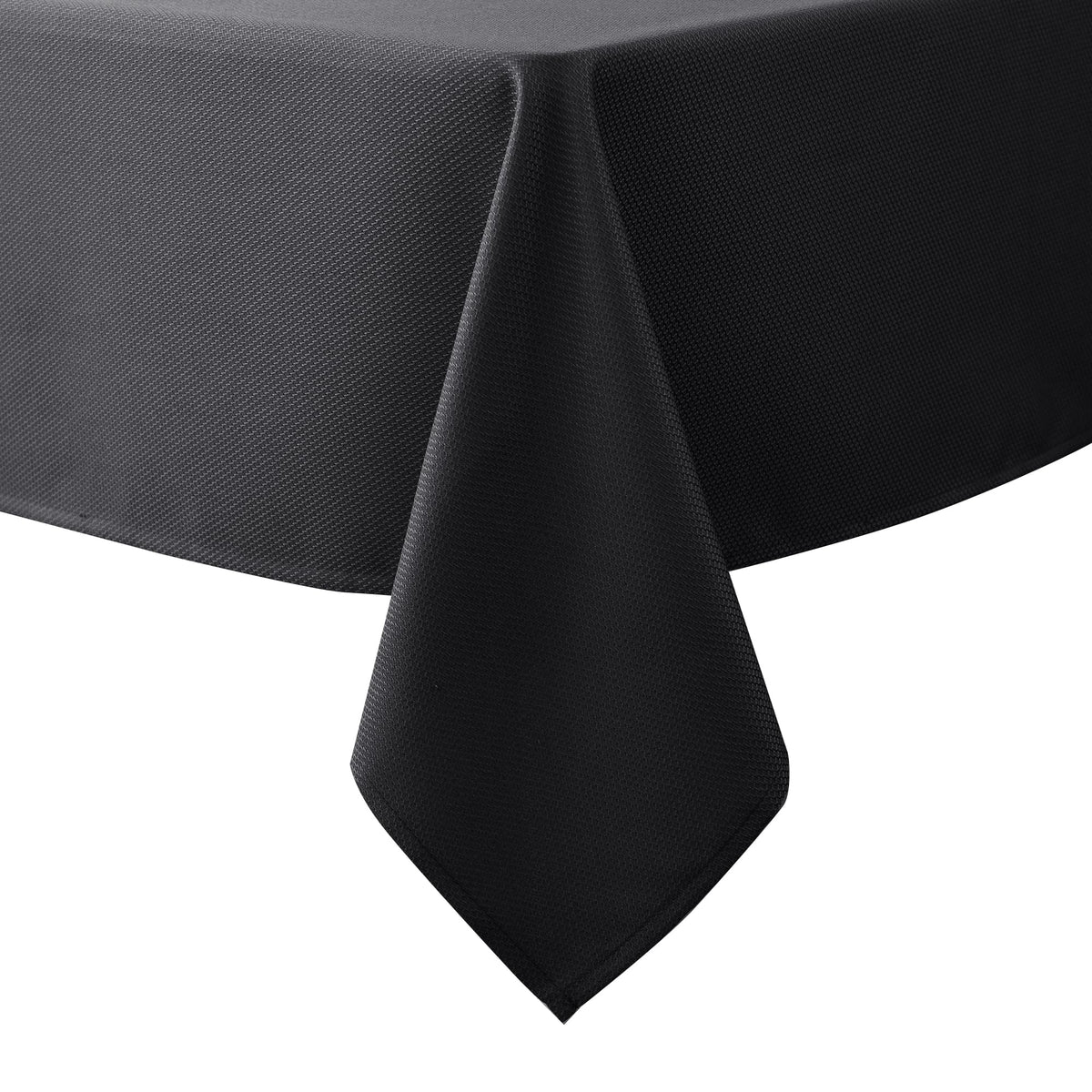 Textured Square Black Tablecloth-Fabric Spillproof Card Table Cloths 54x54"