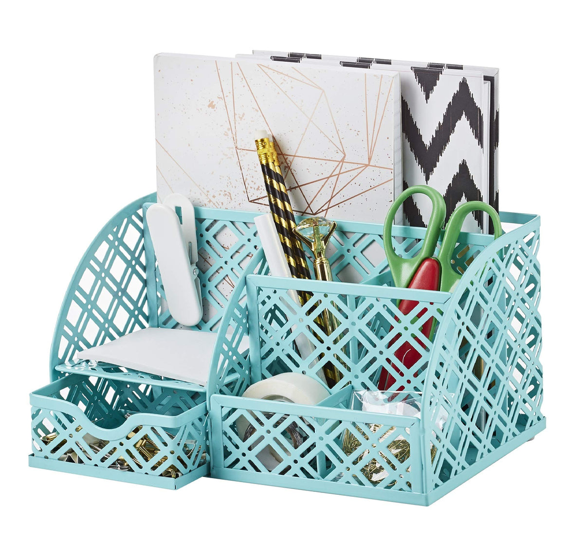 Exerz Desk Organizer 7 Compartment Pencil Holder Office Tidy Caddy Black