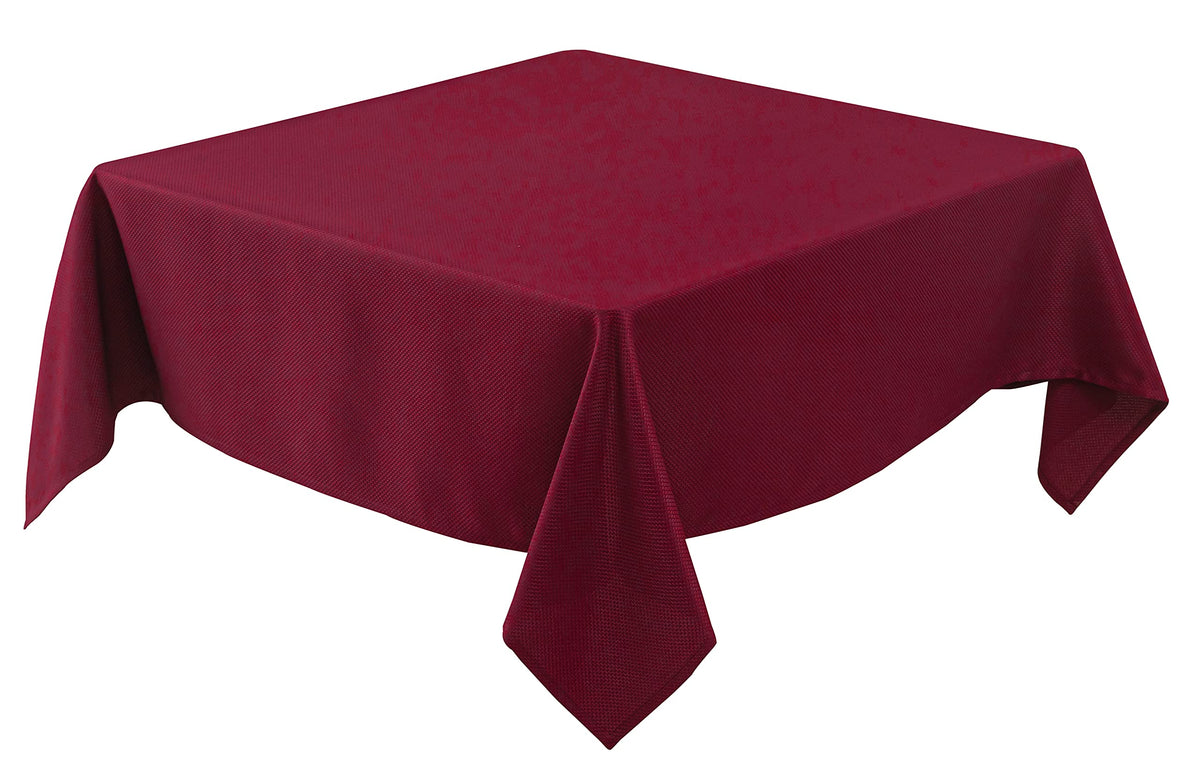 Textured Square Black Tablecloth-Fabric Spillproof Card Table Cloths 54x54"