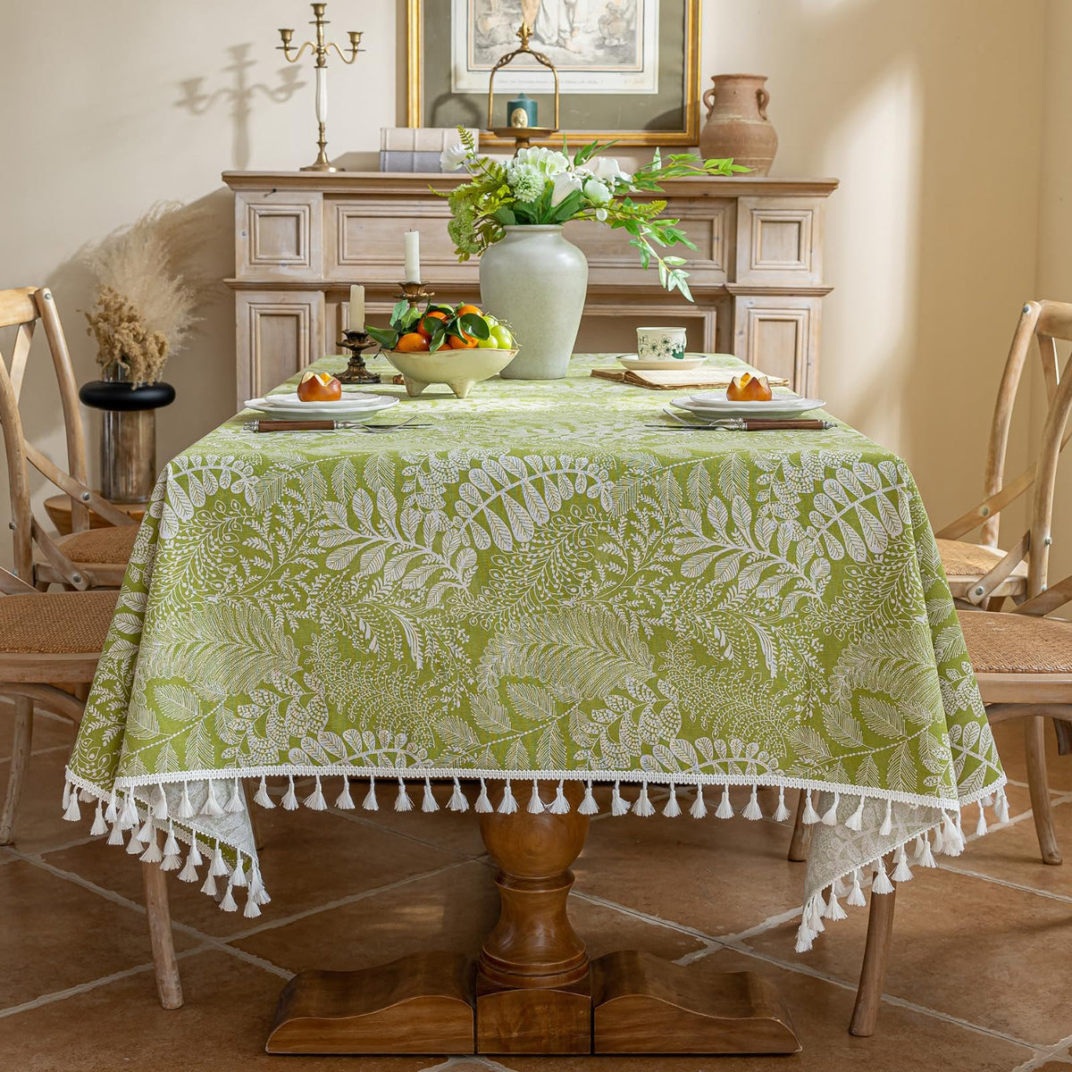 AIRCOWRIE Waterproof Rectangle Vinyl Tablecloths 108x54 Inch