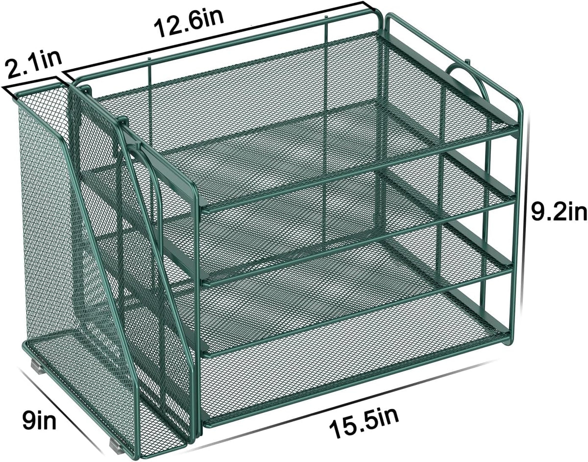 Spacrea 4-Tier Paper Organizer for Desk with File Organizer