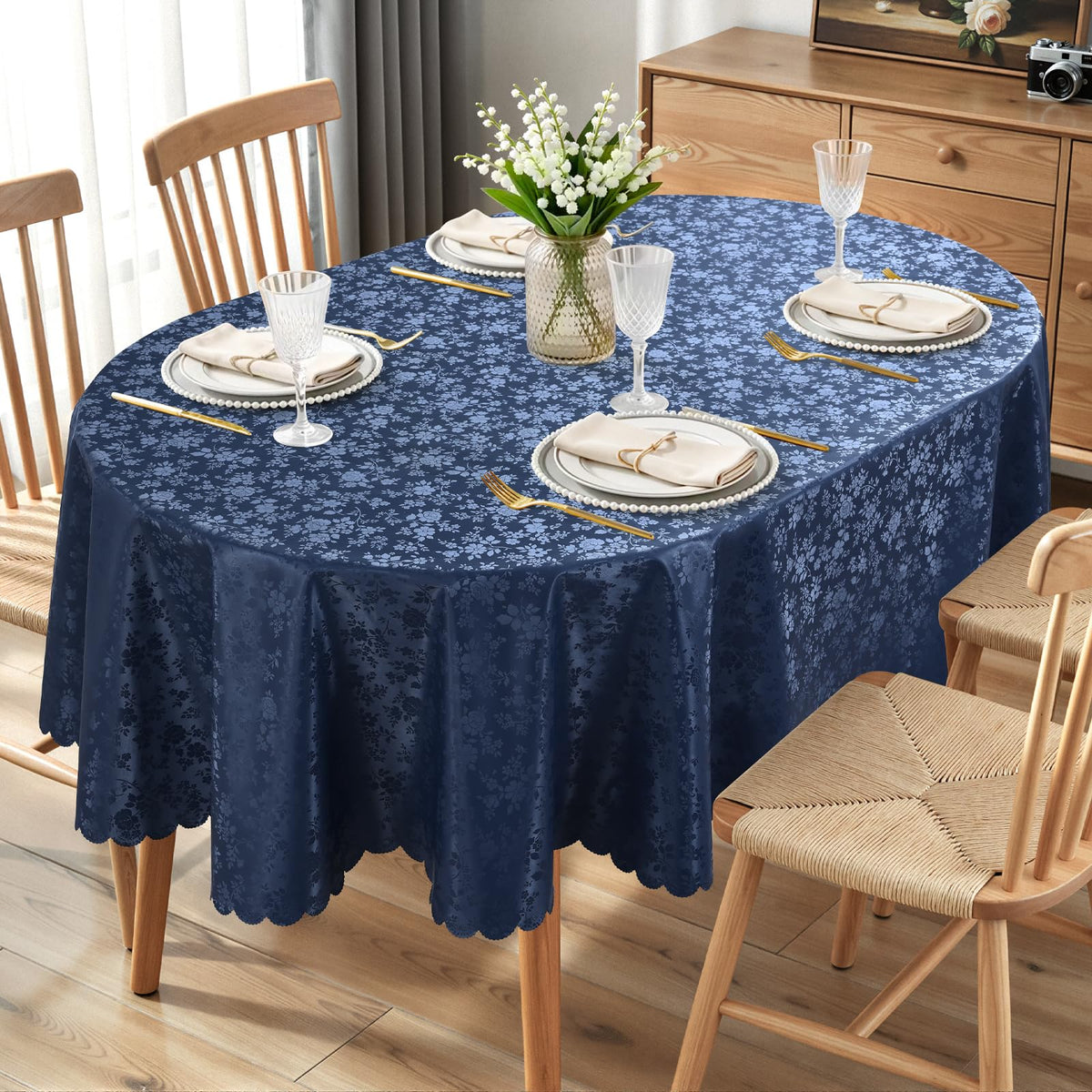 Smiry Rectangle Waterproof Heavy Duty Vinyl Tablecloths, 52 x 70 Inch