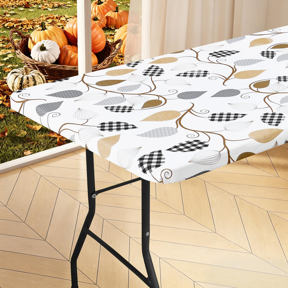 homing Rectangle Table Cloth Cover 6 Foot Black Elastic Fitted Tablecloth