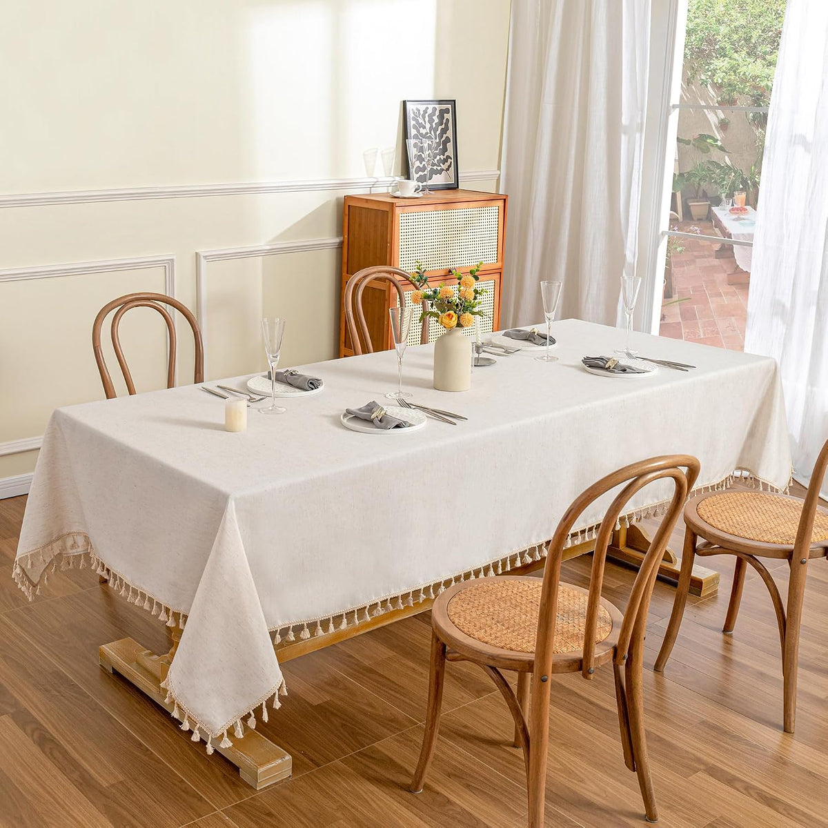 MYSKY HOME Table Cloth 60x84 in Rectangle Table, Waterproof Tablecloths