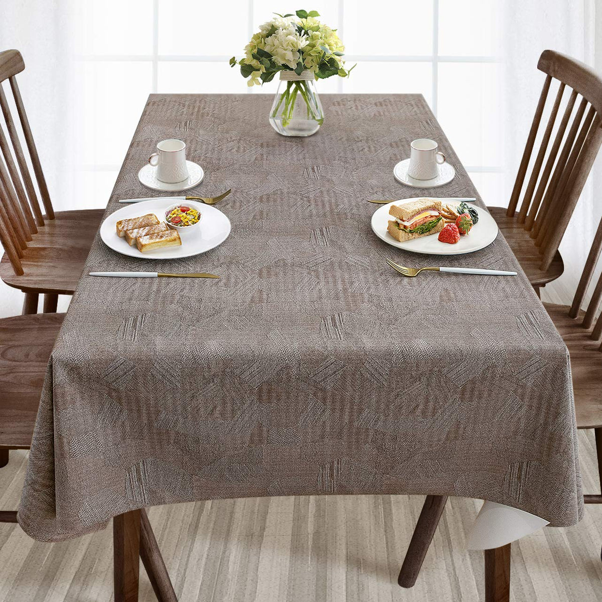 AIRCOWRIE Waterproof Rectangle Vinyl Tablecloths 108x54 Inch