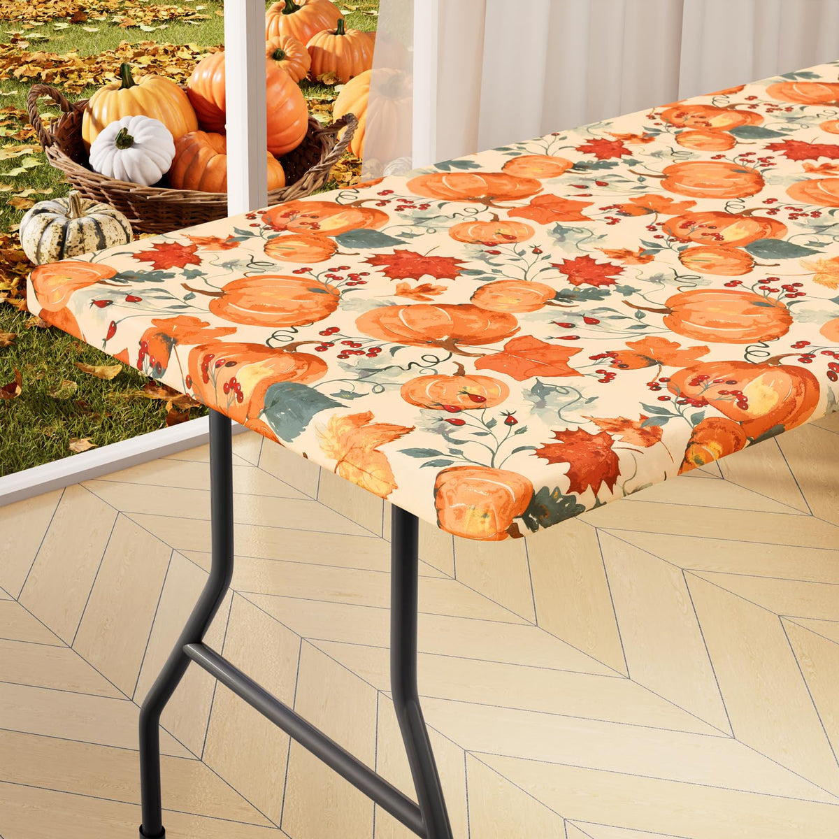 homing Rectangle Table Cloth Cover 6 Foot Black Elastic Fitted Tablecloth