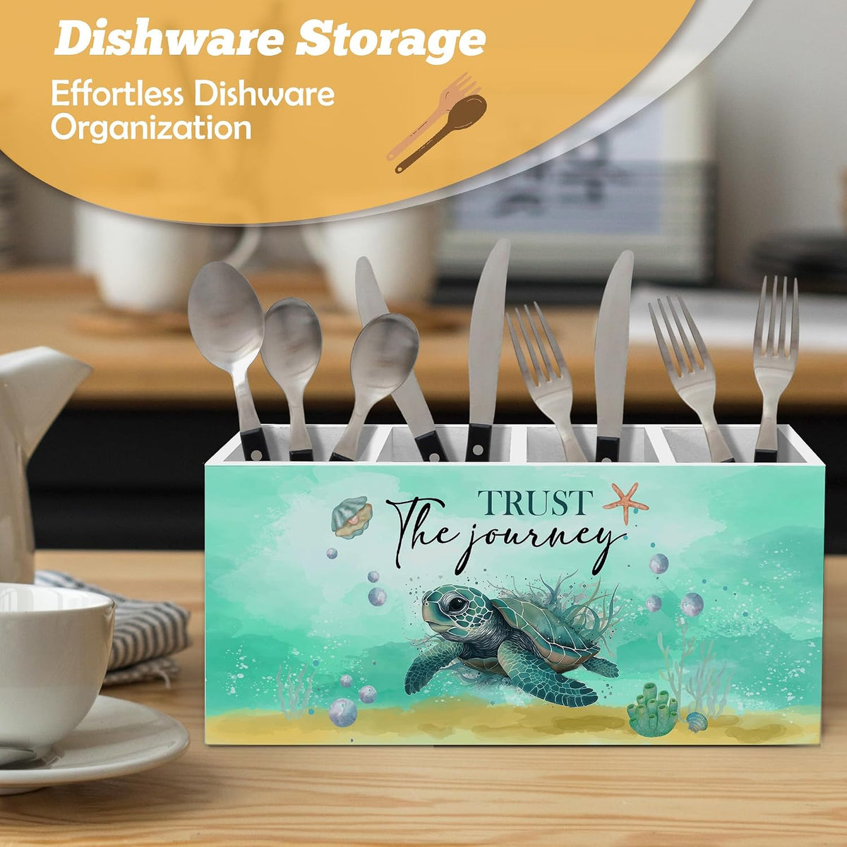 Coastal Beach Sea Turtle Pen Holder Organizer for Desk Accessories