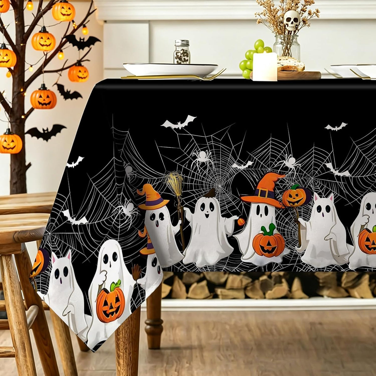 Quimoy Halloween Tablecloth 60×84 Inch Rectangular