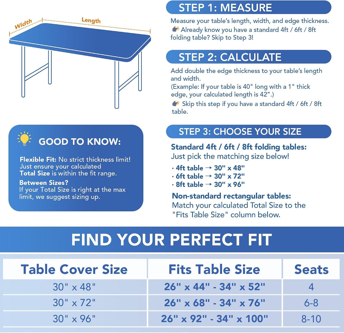 Fitted Tablecloth for 8 Foot Rectangle Tables-Fall Thanksgiving Table Cover