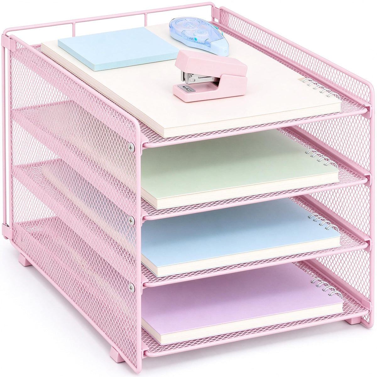 OPNICE Desk Organizer, 5-Tier Paper Organizer Letter Tray, Black