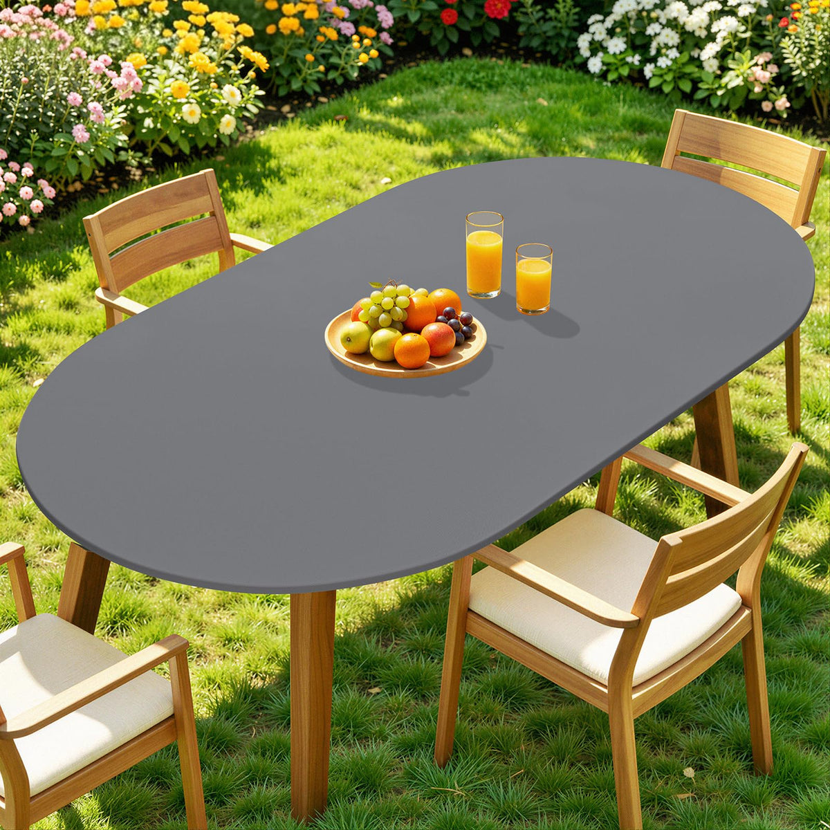 Moosfor Spandex Round Tablecloth, Fitted Table Cloth for 45"-56" Tables