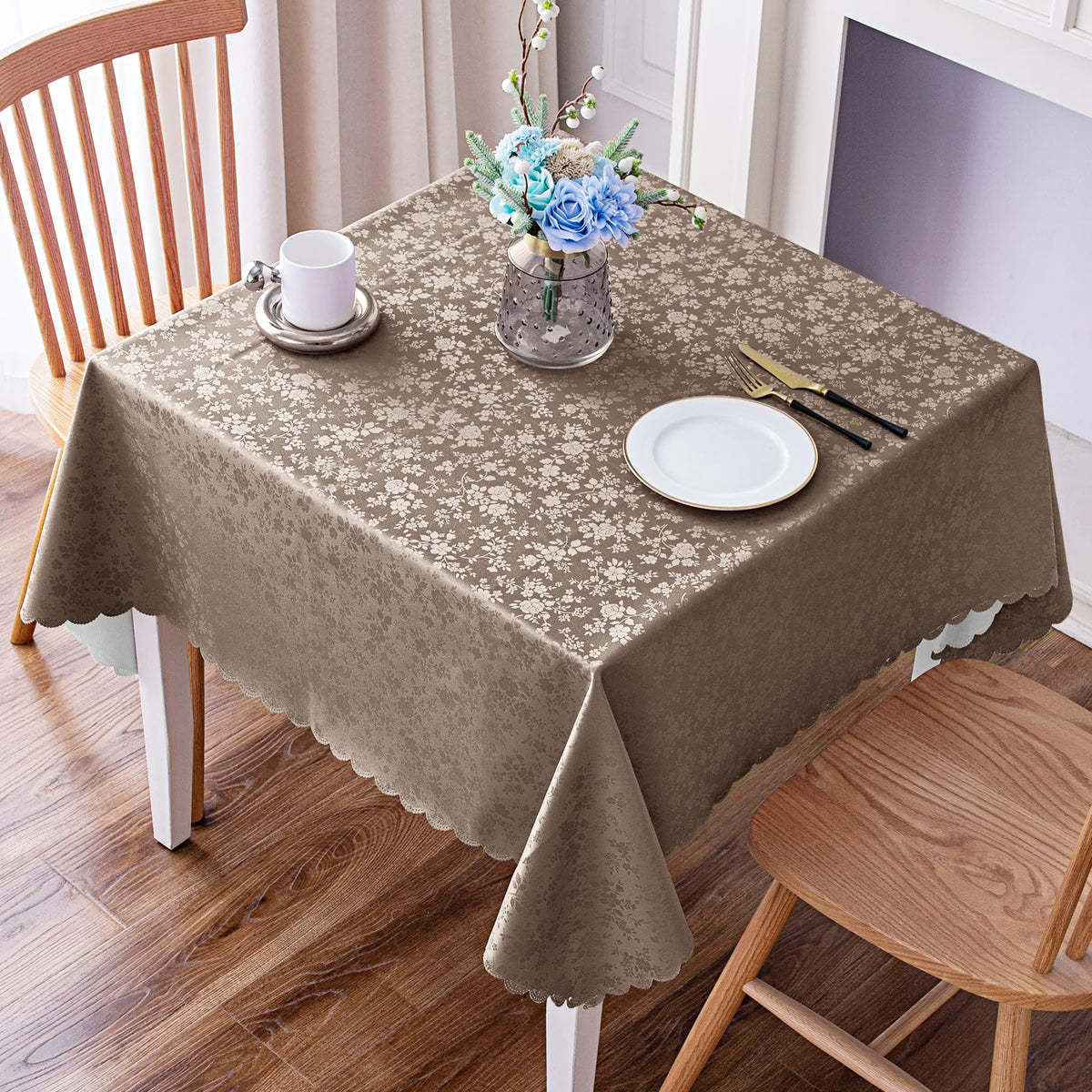Smiry Rectangle Waterproof Heavy Duty Vinyl Tablecloths, 52 x 70 Inch