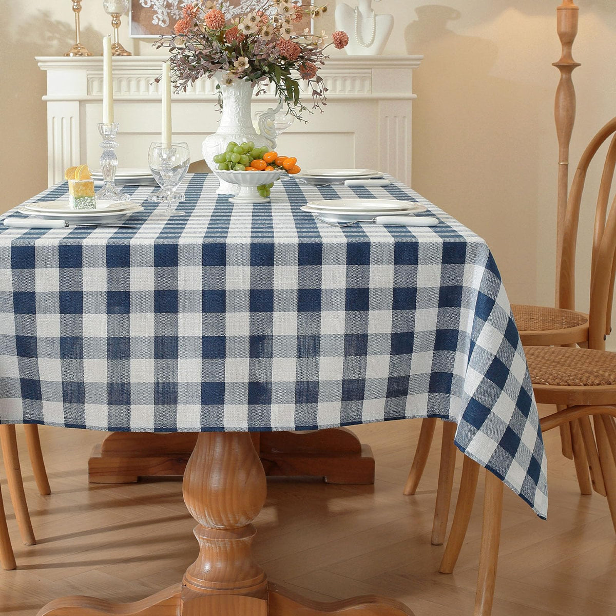 Gingham Tablecloths Rectangular Washable Picnic Table Cover 55”x 70”