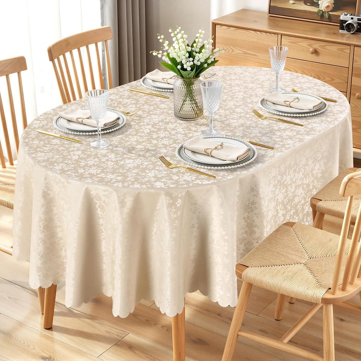 Smiry Rectangle Waterproof Heavy Duty Vinyl Tablecloths, 60 x 84 Inch