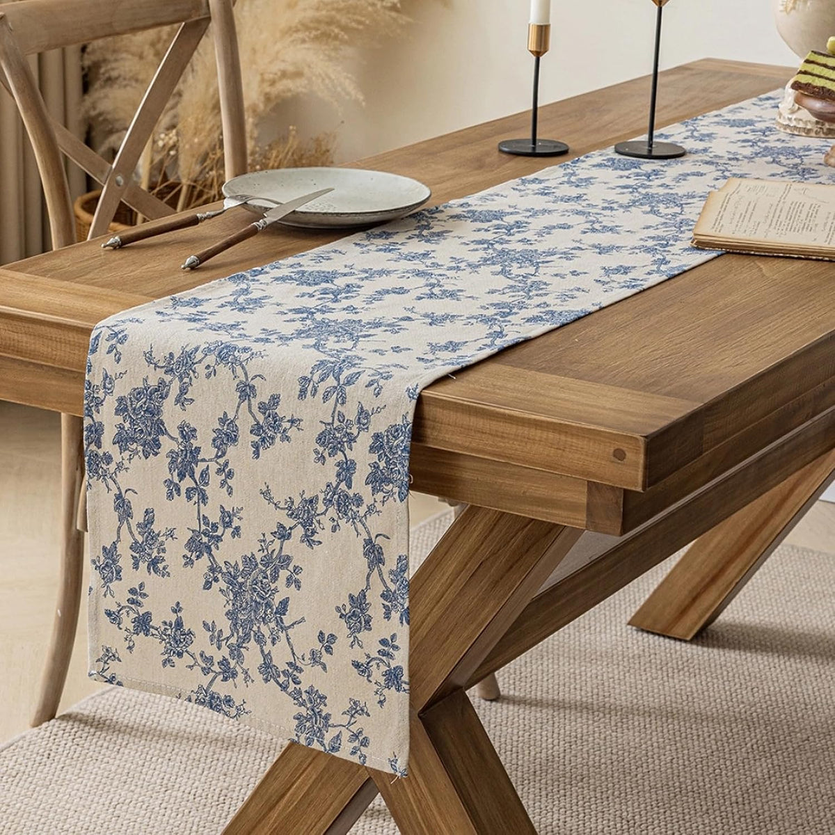 YiHomer Pastoral Rectangle Table Cloth 100% Polyester Fabric 52 x 70 Inch