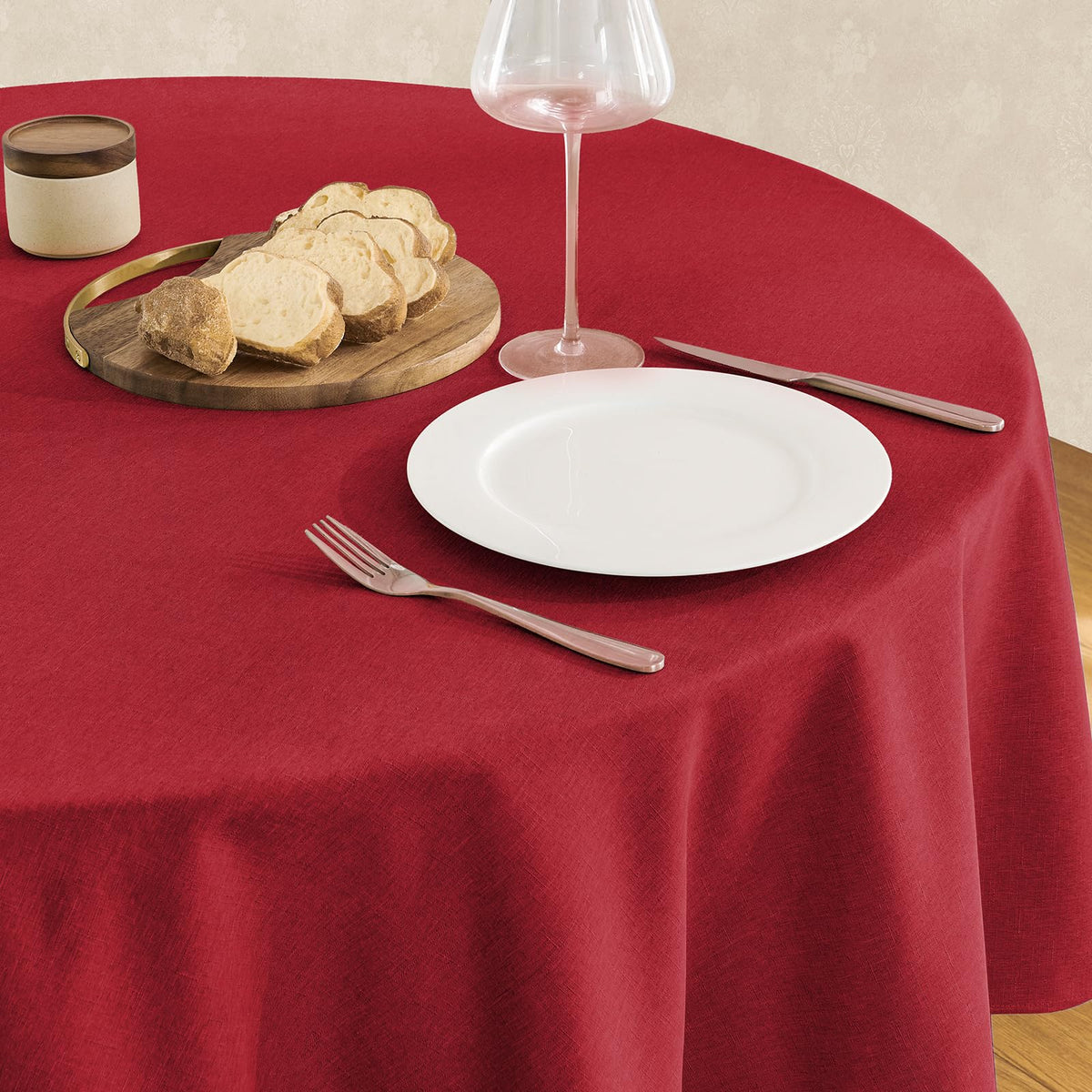 Veblandy Faux Linen Rectangle Tablecloth Waterproof 52x70 inch Table Cloth Stain and Wrinkle Resistant Washable, Decorative Fabric Table Cover for Dining, Kitchen, Wedding and Parties, Coffee