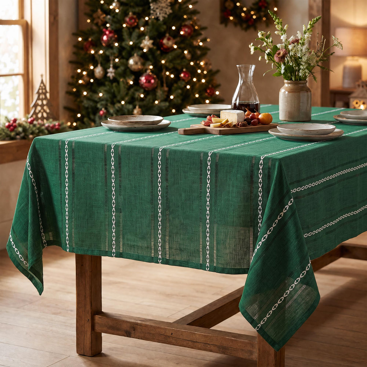 Horaldaily Blue Rectangular Tablecloth, 60×84 Inch, Farmhouse Decor